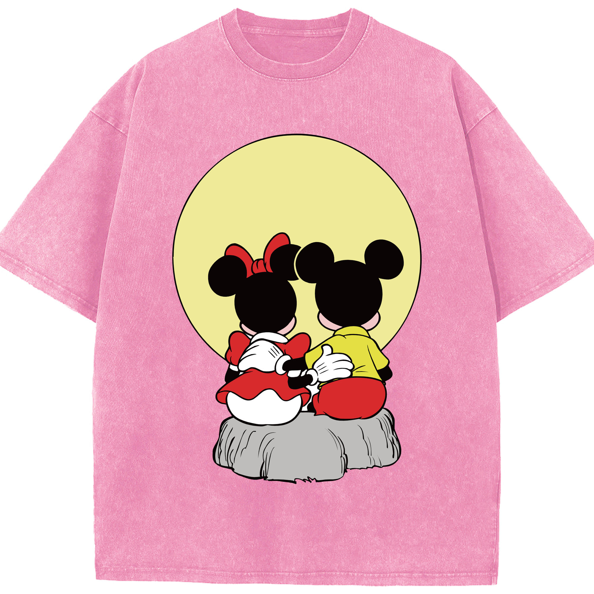 （画像用） ミッキーマウス Mickey Mouse 綿100% ヴィンテージ風 半袖Tシャツ（フロントプリント）